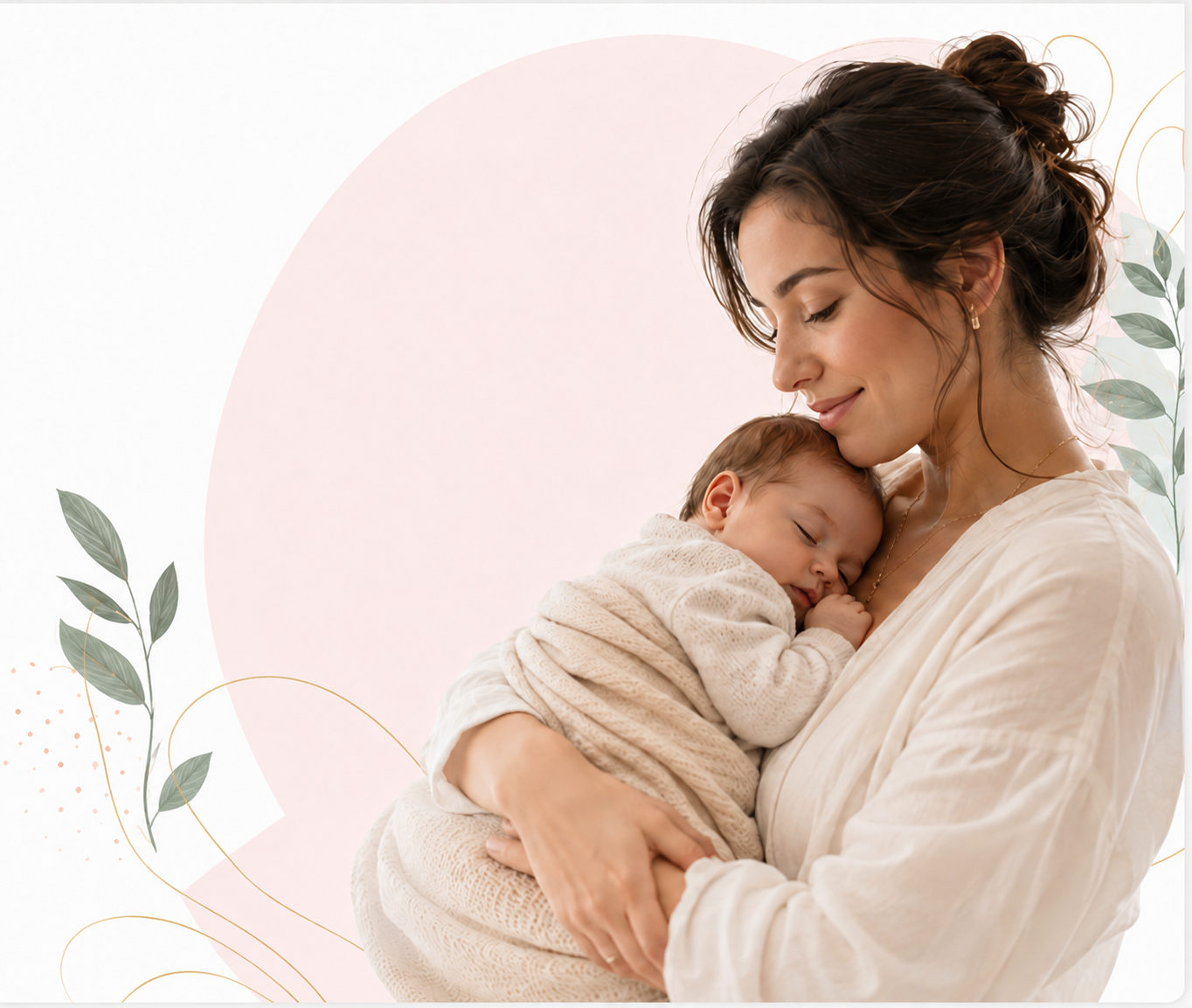 Mãe com bebê no colo